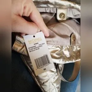 Michael Kors Large Winnie Gold Backpack MICHAEL Kors Winnie Lg Quilted Canvas Drawstring Backpack  main image 2